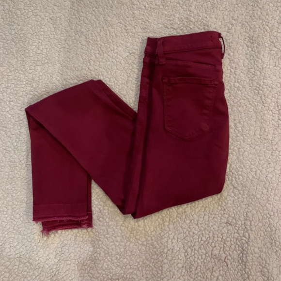 Worn once! J BRAND Photo Ready Deep Plum Skinny Jeans Raw Hem Perfect condition - Picture 3 of 15